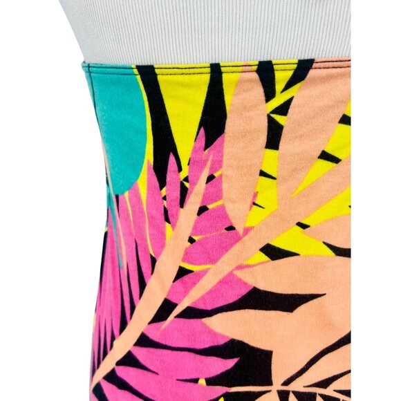 Vintage Y2K Victoria's Secret Sexy Multicolored Tropical Print Halter Mini Dress - Picture 8 of 13